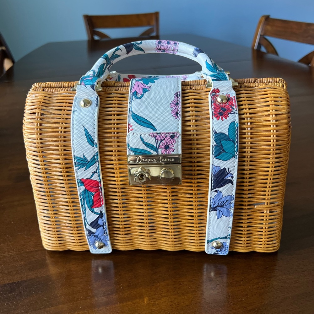 Draper James wicker top handle bag - only used twice